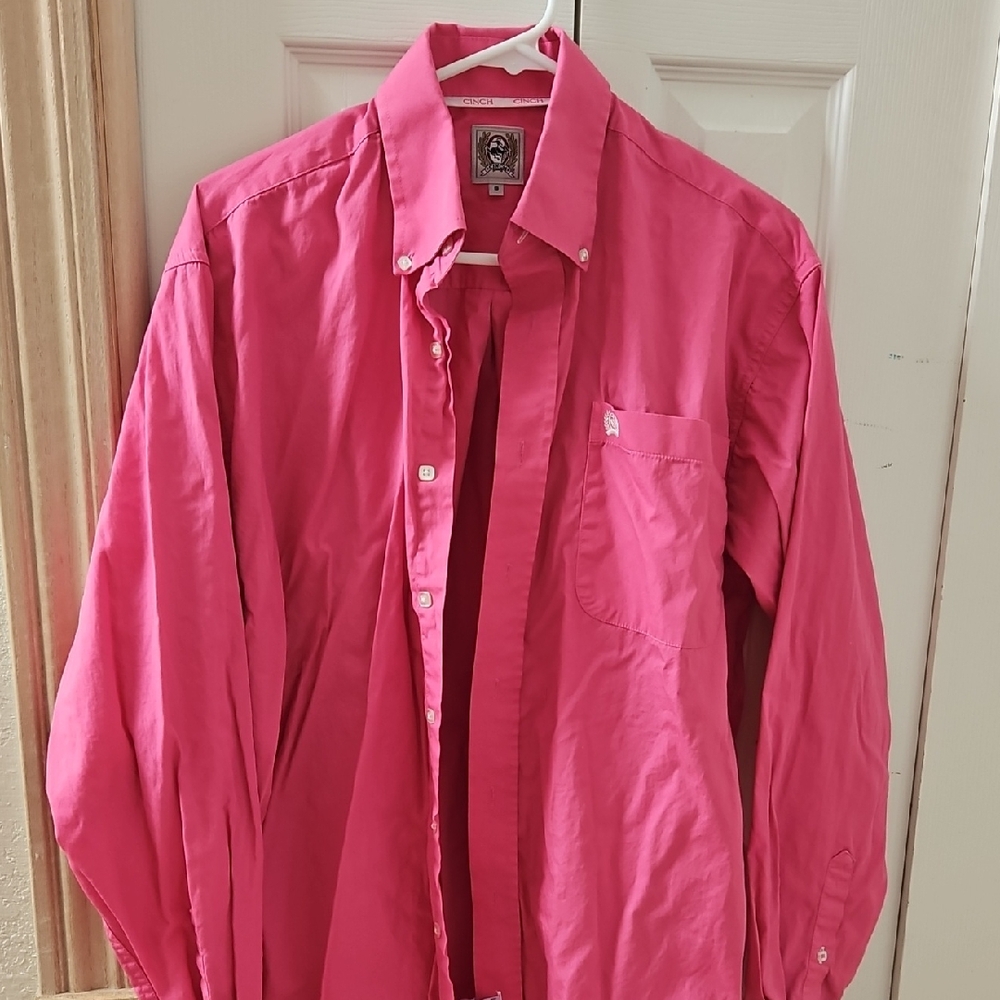 Cinch Pink Lightweight Button Down Shirt